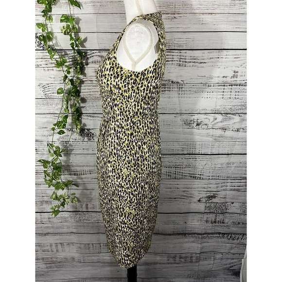 J Crew Dress size 2 Lime Green Purple Pique Straight Wedding Cocktail Evening - Picture 10 of 12